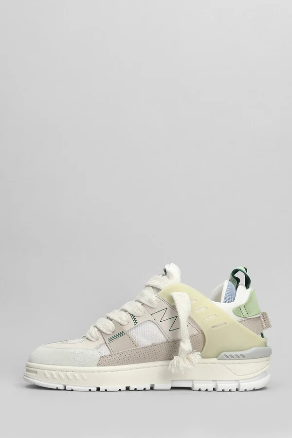Area Patchwork Sneakers In White Leather And Fabric - Image 3