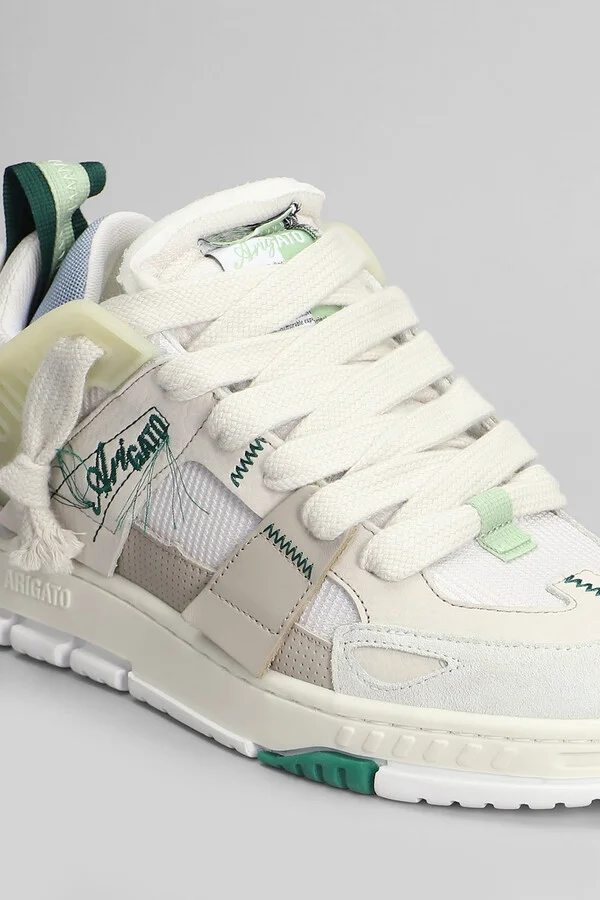 Area Patchwork Sneakers In White Leather And Fabric - Image 5