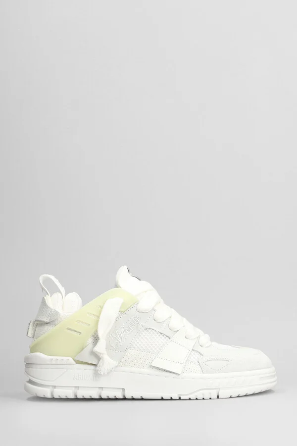 Area Patchwork Sneakers In White Leather And Fabric