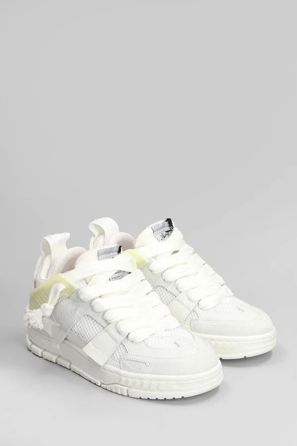 Area Patchwork Sneakers In White Suede And Leather - Image 2