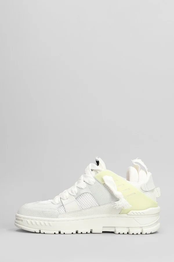 Area Patchwork Sneakers In White Suede And Leather - Image 3