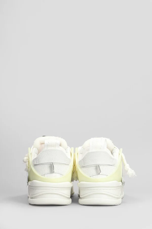 Area Patchwork Sneakers In White Suede And Leather - Image 4