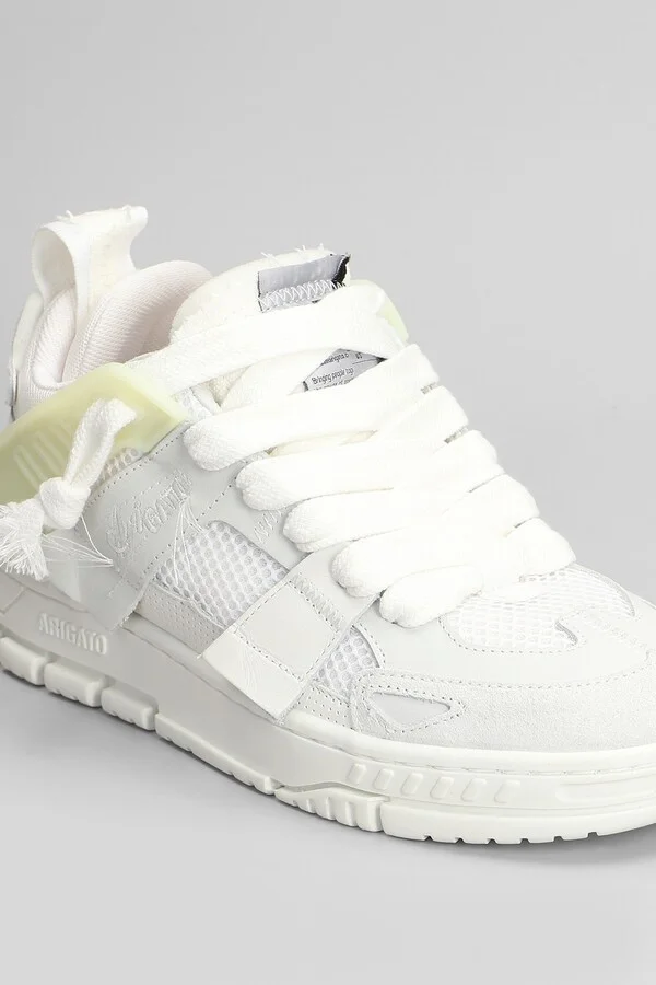 Area Patchwork Sneakers In White Suede And Leather - Image 5