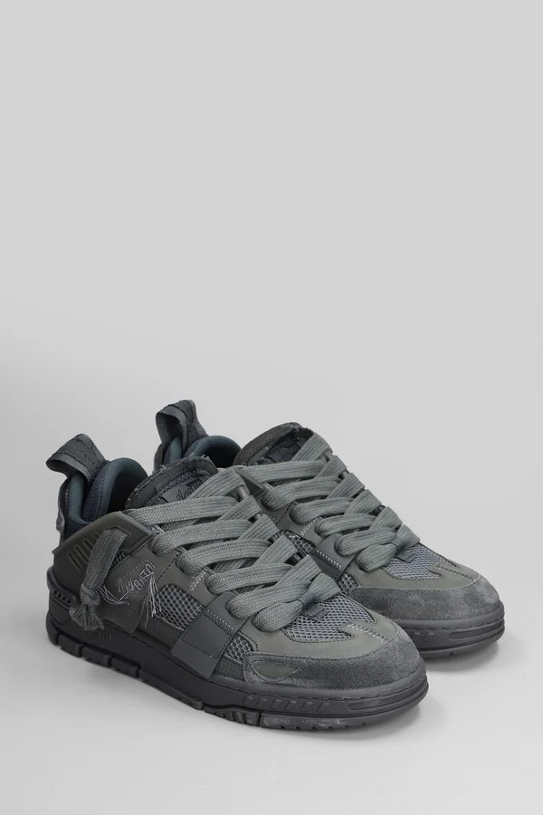 Area Patvhwork Sneakers In Grey Suede And Fabric - Image 2