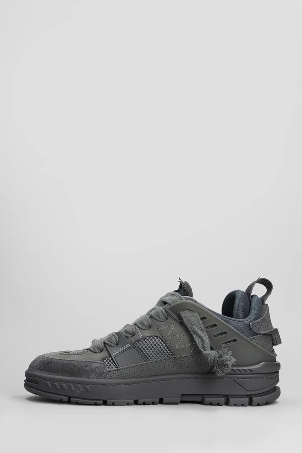 Area Patvhwork Sneakers In Grey Suede And Fabric - Image 3