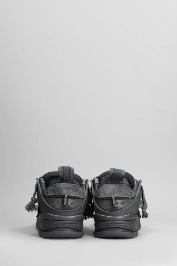 Area Patvhwork Sneakers In Grey Suede And Fabric - Image 4