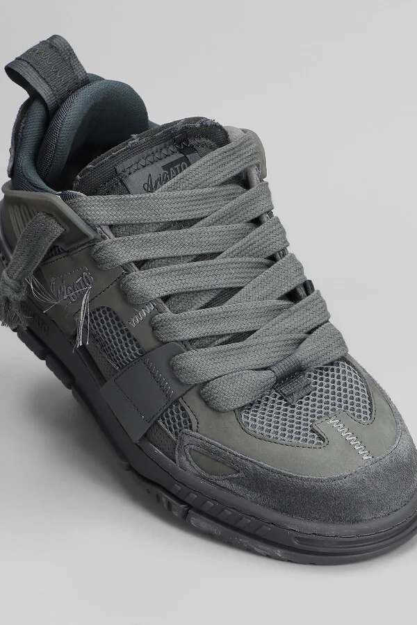 Area Patvhwork Sneakers In Grey Suede And Fabric - Image 5