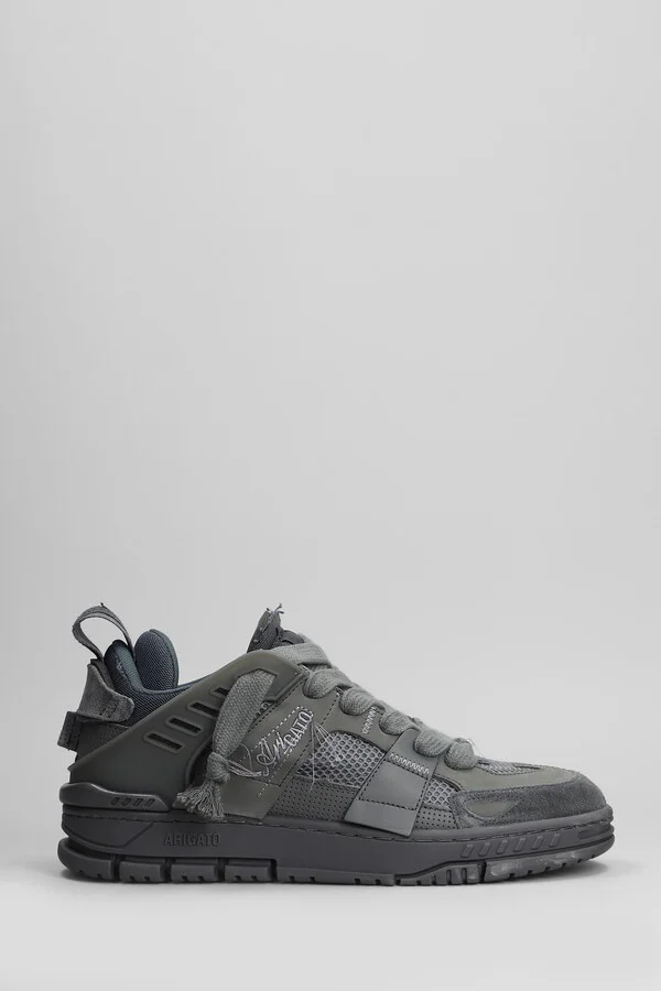 Area Patvhwork Sneakers In Grey Suede And Fabric