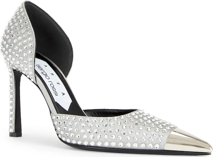 AREA X Sergio Rossi 95 Pump in Metallic Silver - Image 2