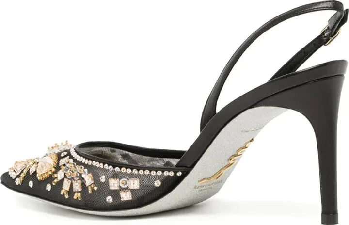 Aretha 70mm crystal-embellished slingback pumps - Image 3