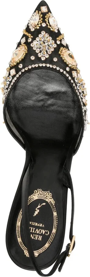 Aretha 70mm crystal-embellished slingback pumps - Image 4