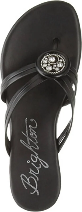 Aretha Black Leather Sandal