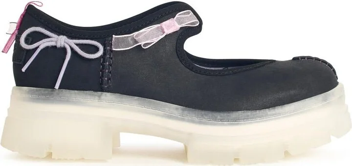 'areum Mary Jane' Black Leather Sneakers