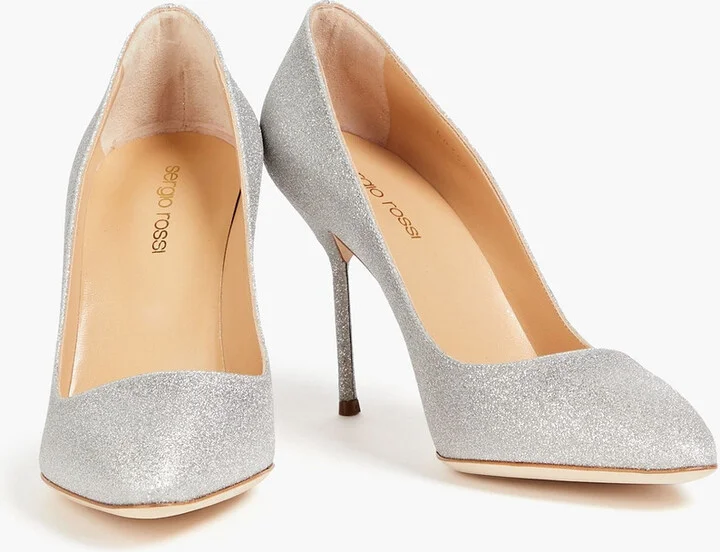 Argento glittered leather pumps - Image 2
