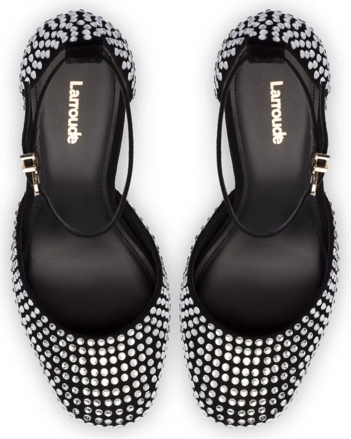 Ari Crystal Pump In Black Suede - Image 3