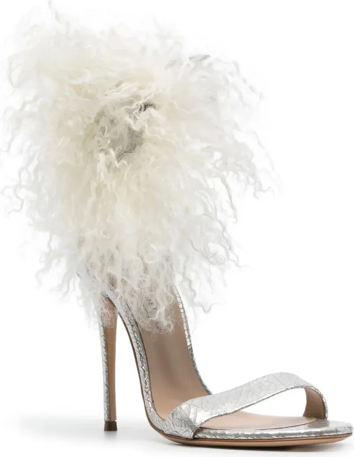Aria 110mm metallic leather sandals - Image 2
