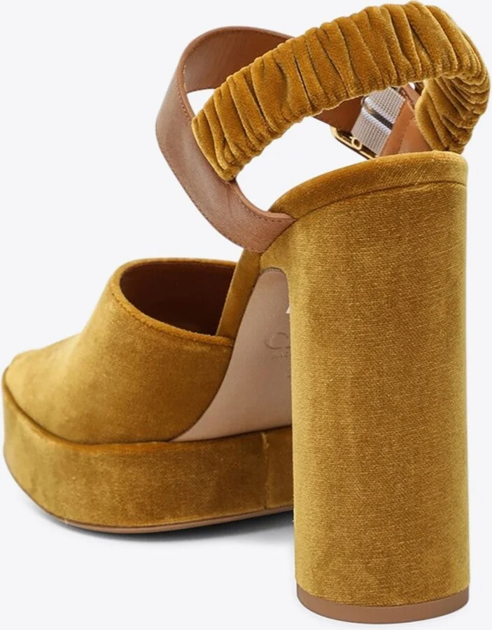 Aria 125 Velvet Platform Sandals - Image 2