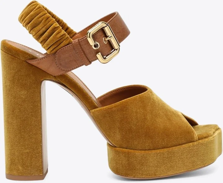 Aria 125 Velvet Platform Sandals