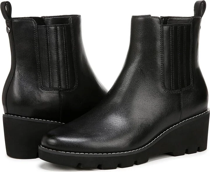 Aria J0734L1001 Boots Women's US 8.5 Black Leather Ankle Booties KHD1549
