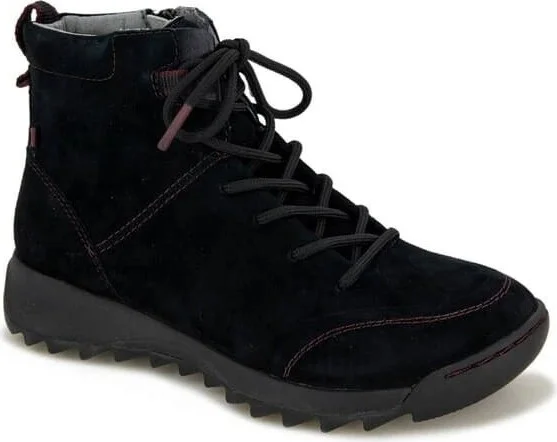 Aria J3ARA01-001 Boot Women's US 6 Black Suede Round Toe Ankle KHD1457