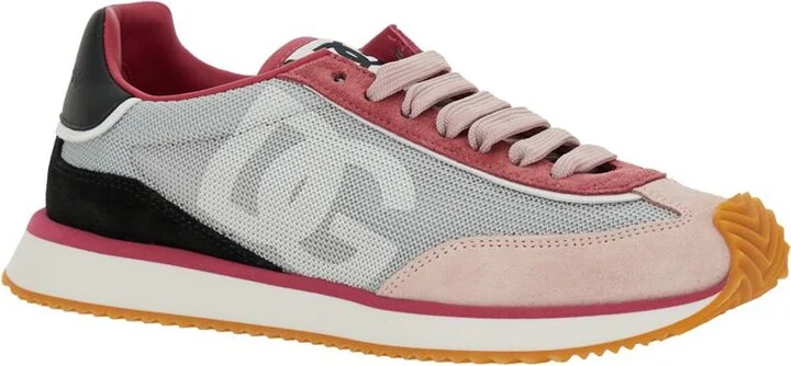 'Aria' Multicolor Running Sneakers With Logo Detail In Suede And Tech Fabric Woman - Image 2
