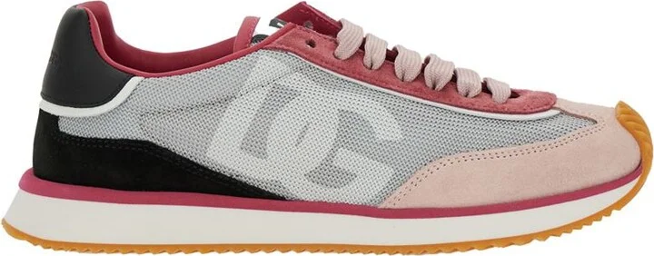 'Aria' Multicolor Running Sneakers With Logo Detail In Suede And Tech Fabric Woman