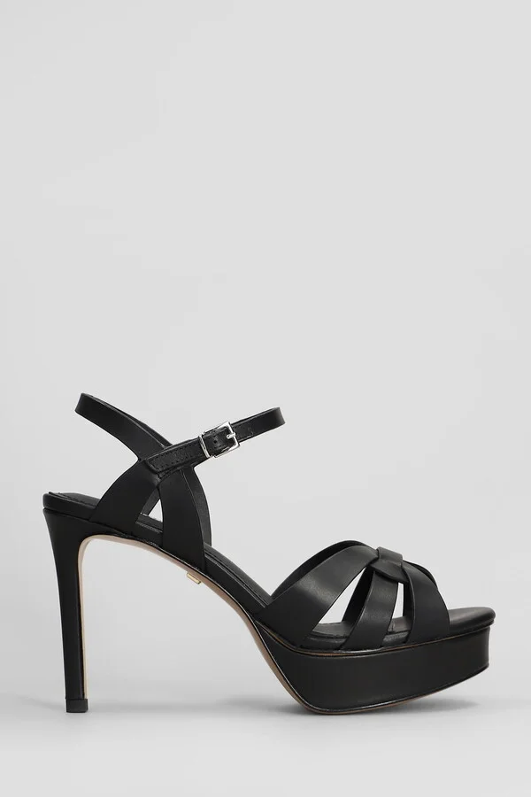 Aria Platform 100 Sandals In Black Leather