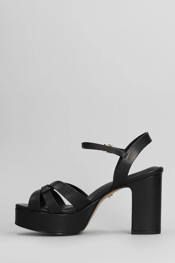 Aria Platform 95 Sandals In Black Leather - Image 3
