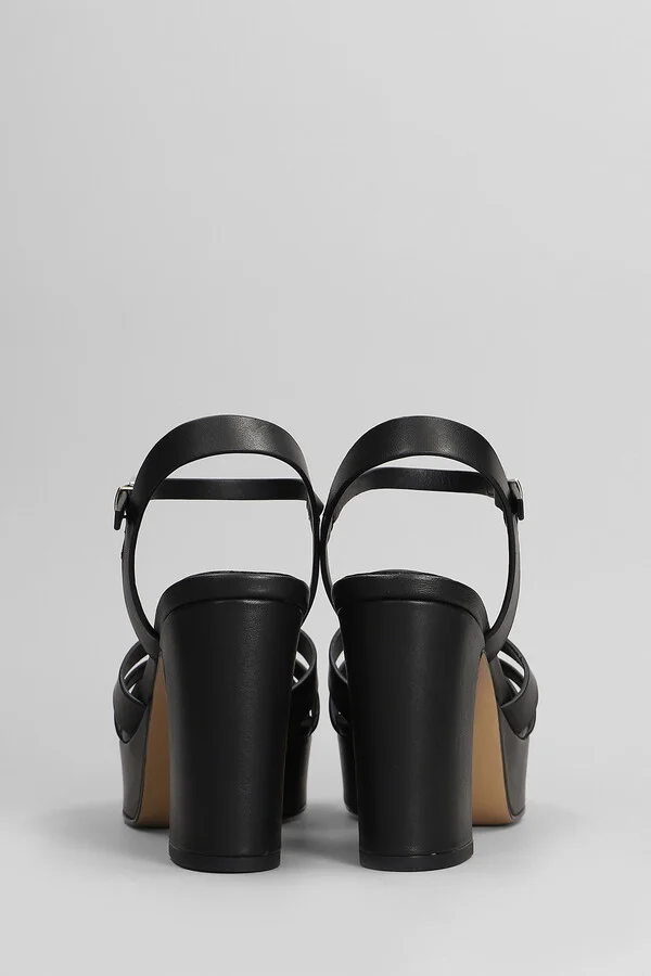 Aria Platform 95 Sandals In Black Leather - Image 4