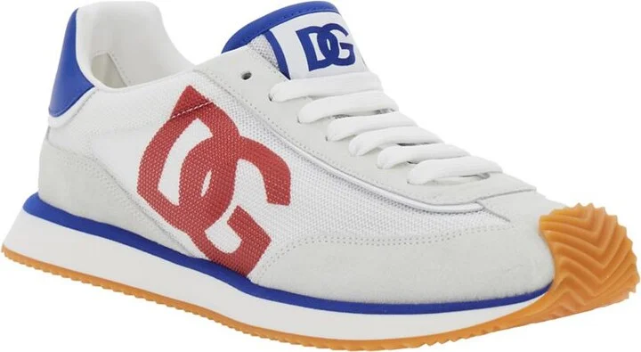 'Aria' White Running Sneakers With Logo Detail In Suede And Tech Fabric Man - Image 2