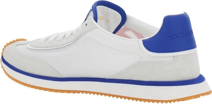 'Aria' White Running Sneakers With Logo Detail In Suede And Tech Fabric Man - Image 3