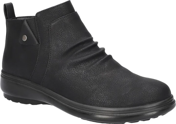 ARIADNE Womens Faux Leather Cushioned Footbed Ankle Boots