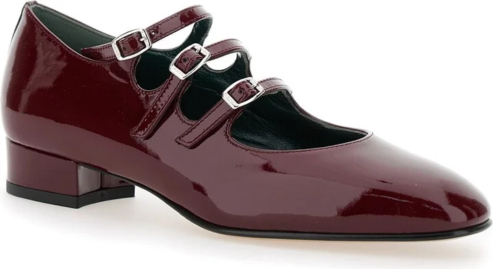 'ariana' Bordeaux Pumps With Buckle Strap Closure In Patent Leather Woman - Image 2