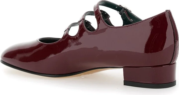 'ariana' Bordeaux Pumps With Buckle Strap Closure In Patent Leather Woman - Image 3