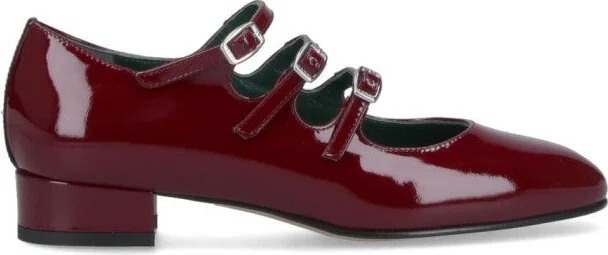 Ariana" Mary Jane Pumps - Bordeaux