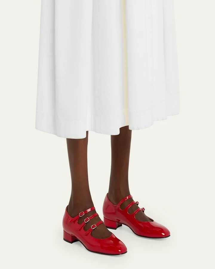 Ariana Patent Buckle-Trio Ballerina Pumps - Image 5