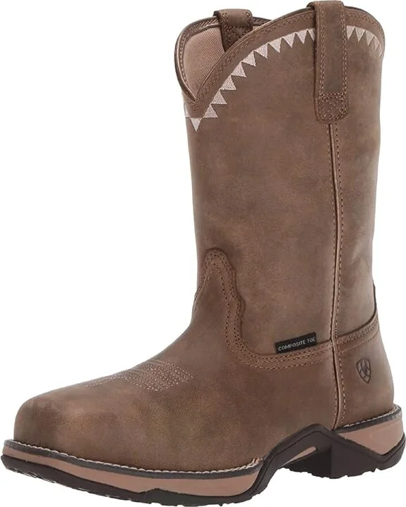 Ariat Anthem Deco Composite Toe Women's Work Boots Brown Bomber : 6 B - Medium, Leather - Image 2
