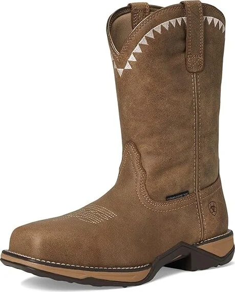 Ariat Anthem Deco Composite Toe Women's Work Boots Brown Bomber : 6 B - Medium, Leather - Image 6
