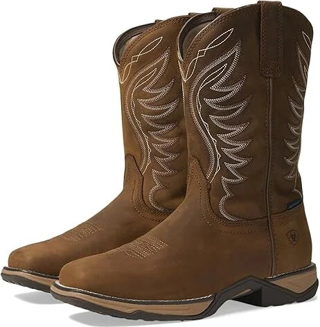 Ariat Anthem Waterproof Cowboy Women's Boots Distressed Brown : 6.5 B - Medium, Leather