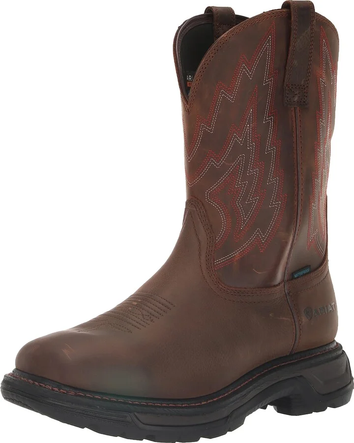 ARIAT BMVY9 Mens Big Rig Waterproof Work Boot Dark Brown/Distressed Brown 8.5 X-Wide