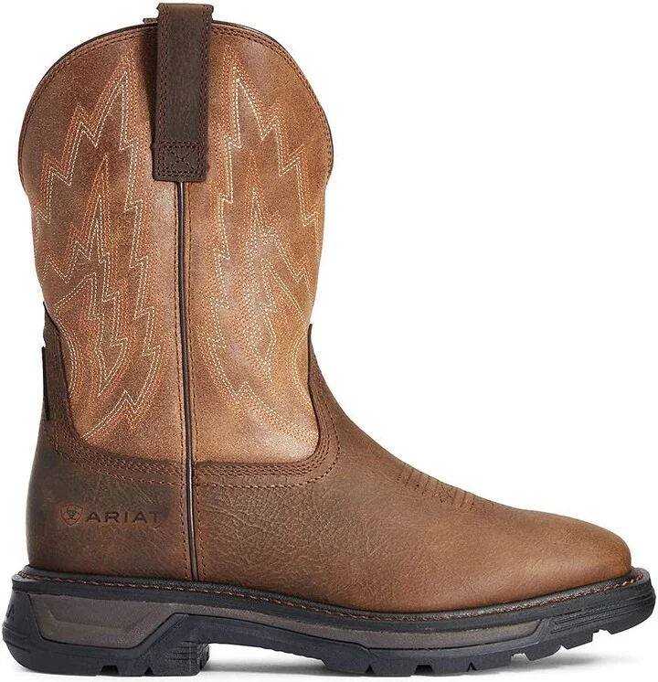 ARIAT BMVY9 Mens Big Rig Work Boot Rye Brown/Wicker 14 Wide