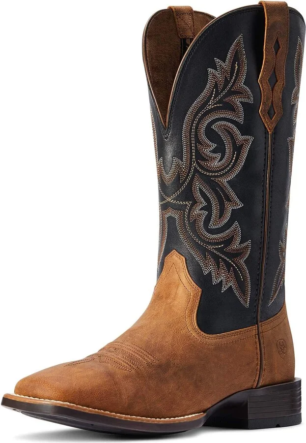 ARIAT BMVY9 Mens Drover Ultra Western Boot Sorrel Crunch/Limousin Black 9.5 Wide