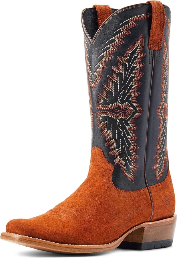 ARIAT BMVY9 Mens Futurity Showman Western Boot Dark Copper Roughout/Classic Black 9 Wide