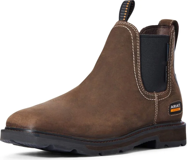 ARIAT BMVY9 Mens Groundbreaker Chelsea Wide Square Toe Waterproof Steel Toe Work Boot Dark Brown 11 Wide
