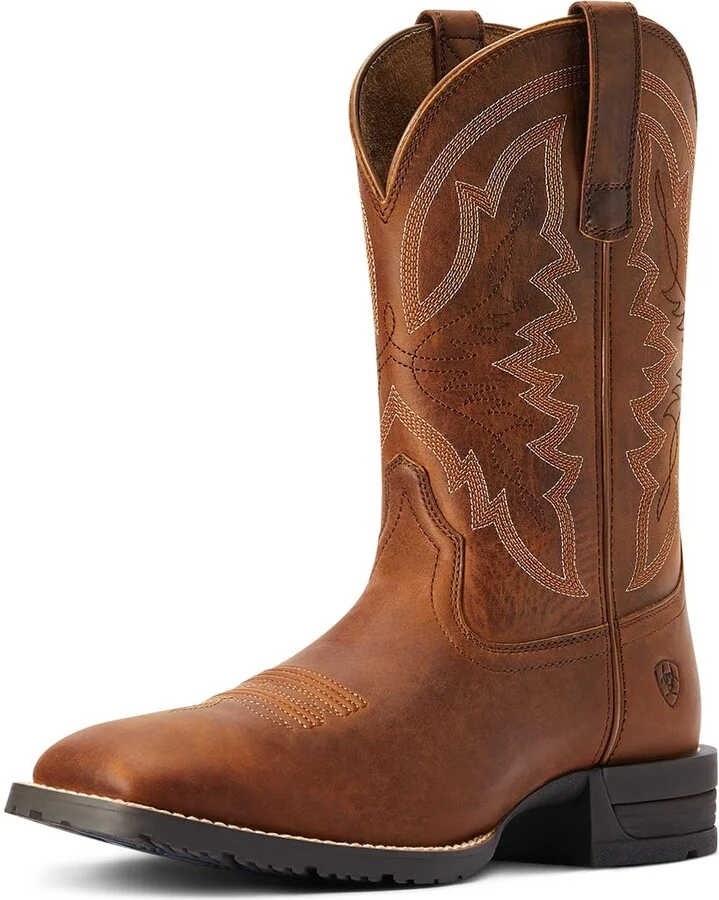 ARIAT BMVY9 Mens Hybrid Ranchwork Western Boot Thatch Brown 11