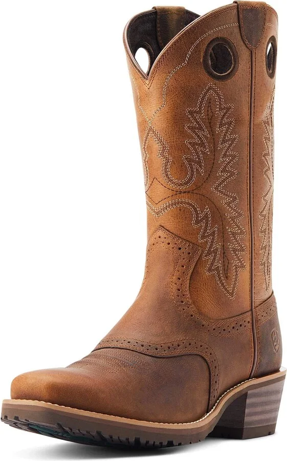ARIAT BMVY9 Mens Hybrid Roughstock Square Toe Western Boot Sorrel Crunch 8.5 Wide