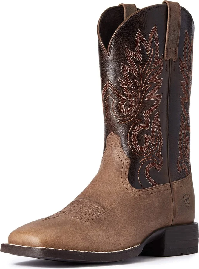 ARIAT BMVY9 Mens Layton Western Boot Authentic Brown/Chocolate Chip 8 Wide