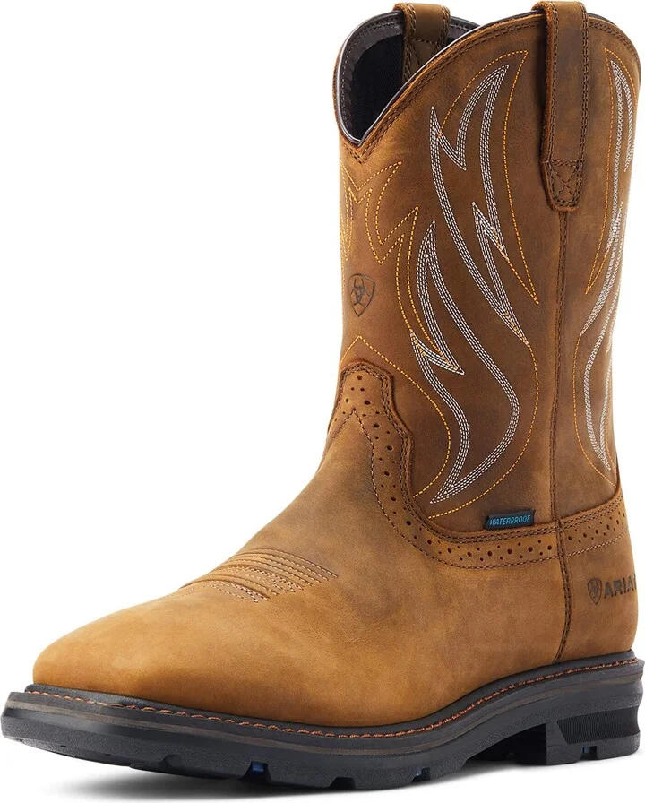 ARIAT BMVY9 Mens Sierra Shock Shield Waterproof Work Boot Distressed Brown 15 Wide
