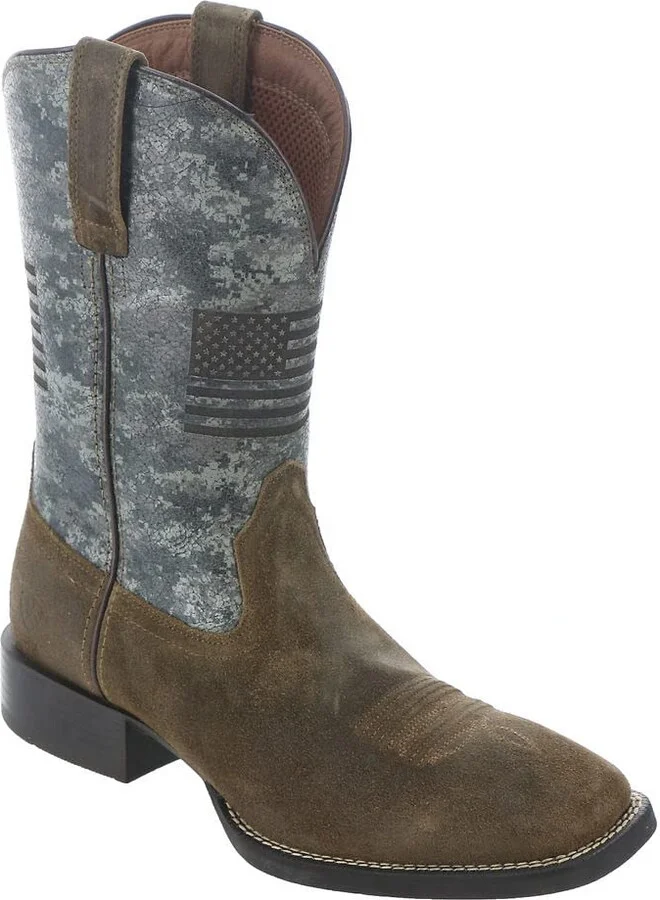 ARIAT BMVY9 Mens Sport Flying Proud Western Boot Tumbleweed Taupe/Digi Green Camo 9.5