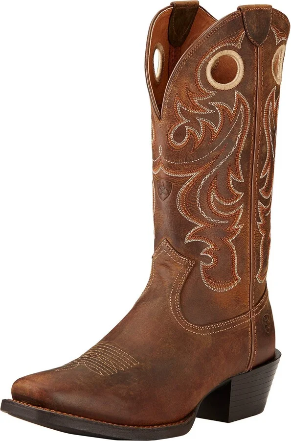 ARIAT BMVY9 Mens Sport Square Toe Western Boot Powder Brown 15